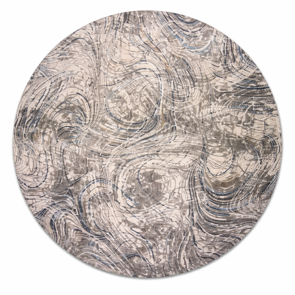 Efes 53 Grey Linear Pattern Round Carpet – Stylish & Practical for Home Interiors