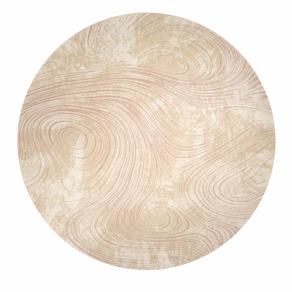 Harir Zumrut Contemporary Round Swirl Design Rug