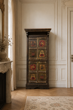 Heritage Haveli Artisan Wardrobe – Handcrafted Solid Wood Hand-Painted Storage Cabinet