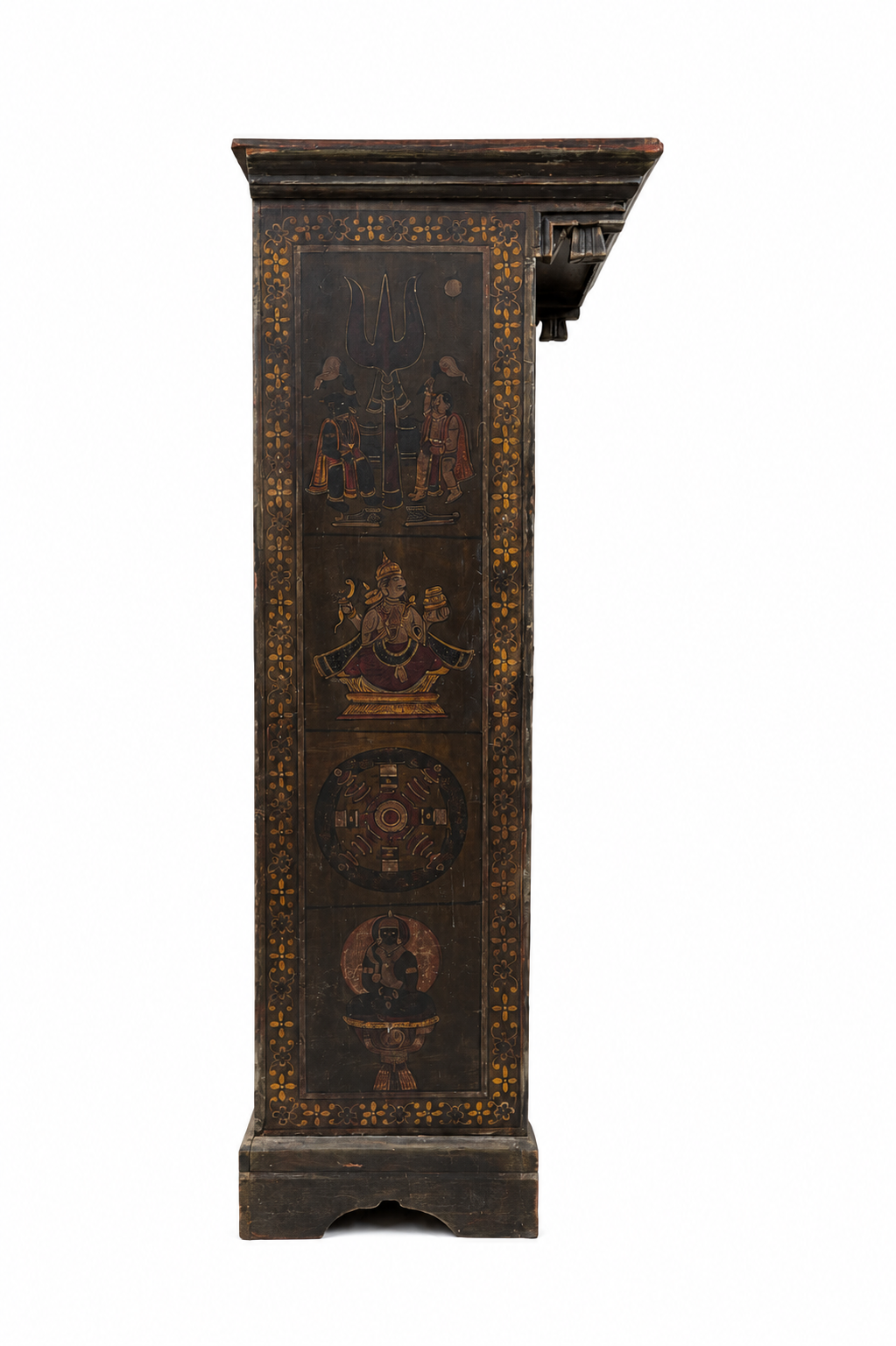 Heritage Haveli Artisan Wardrobe – Handcrafted Solid Wood Hand-Painted Storage Cabinet