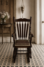 Heritage Kilim Artisan Hanging Chair – Solid Wood Swing Chair with Authentic Handmade Kilim Seat