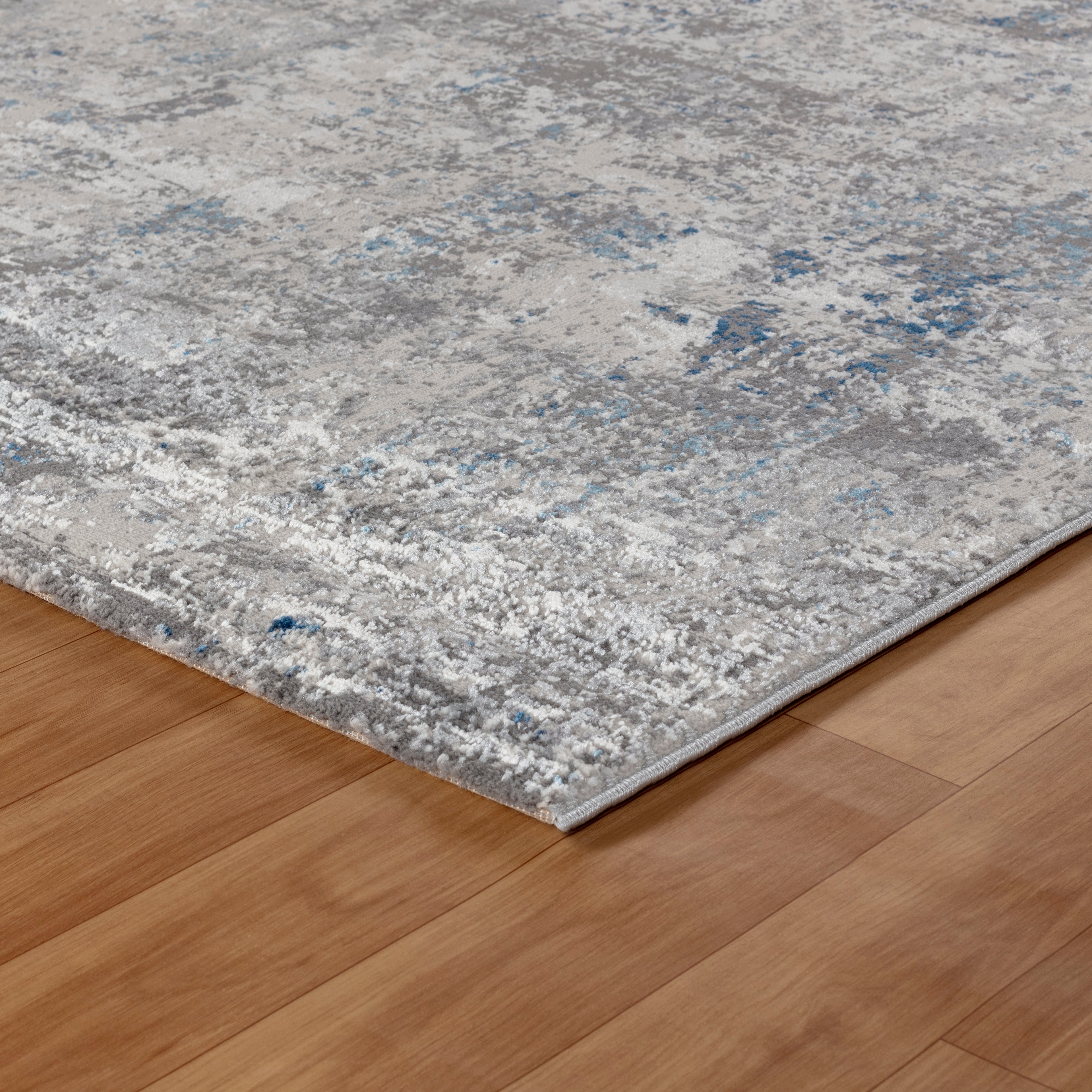 Tapis moderne gris et bleu Efes 93 – Léger et élégant pour les intérieurs de maison