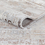 NOVA 27 White Cream Vintage Tribal Pattern Area Rug for Living Room & Bedroom