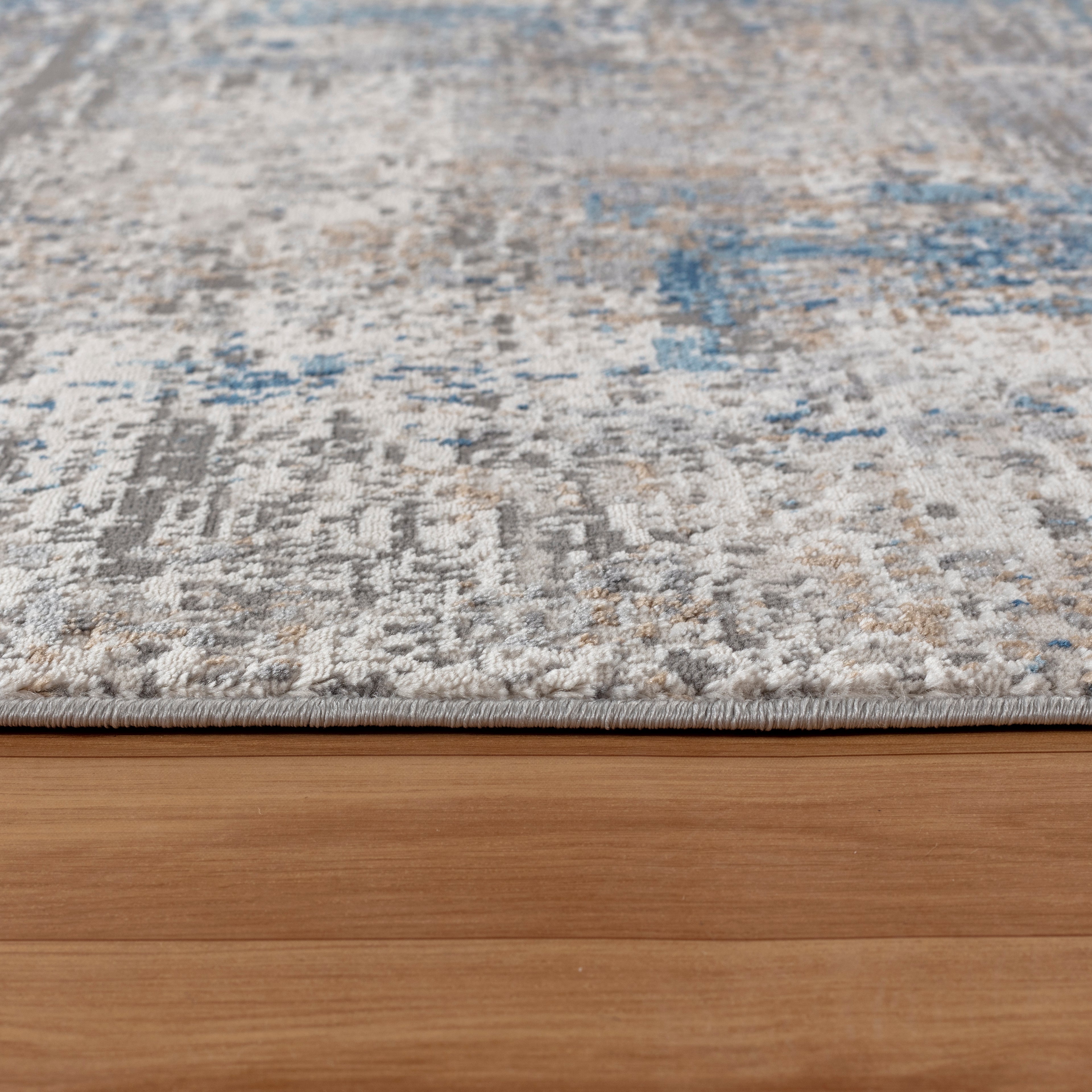 Efes 94 Gris et Bleu – Tapis moderne pour salon et intérieur de maison