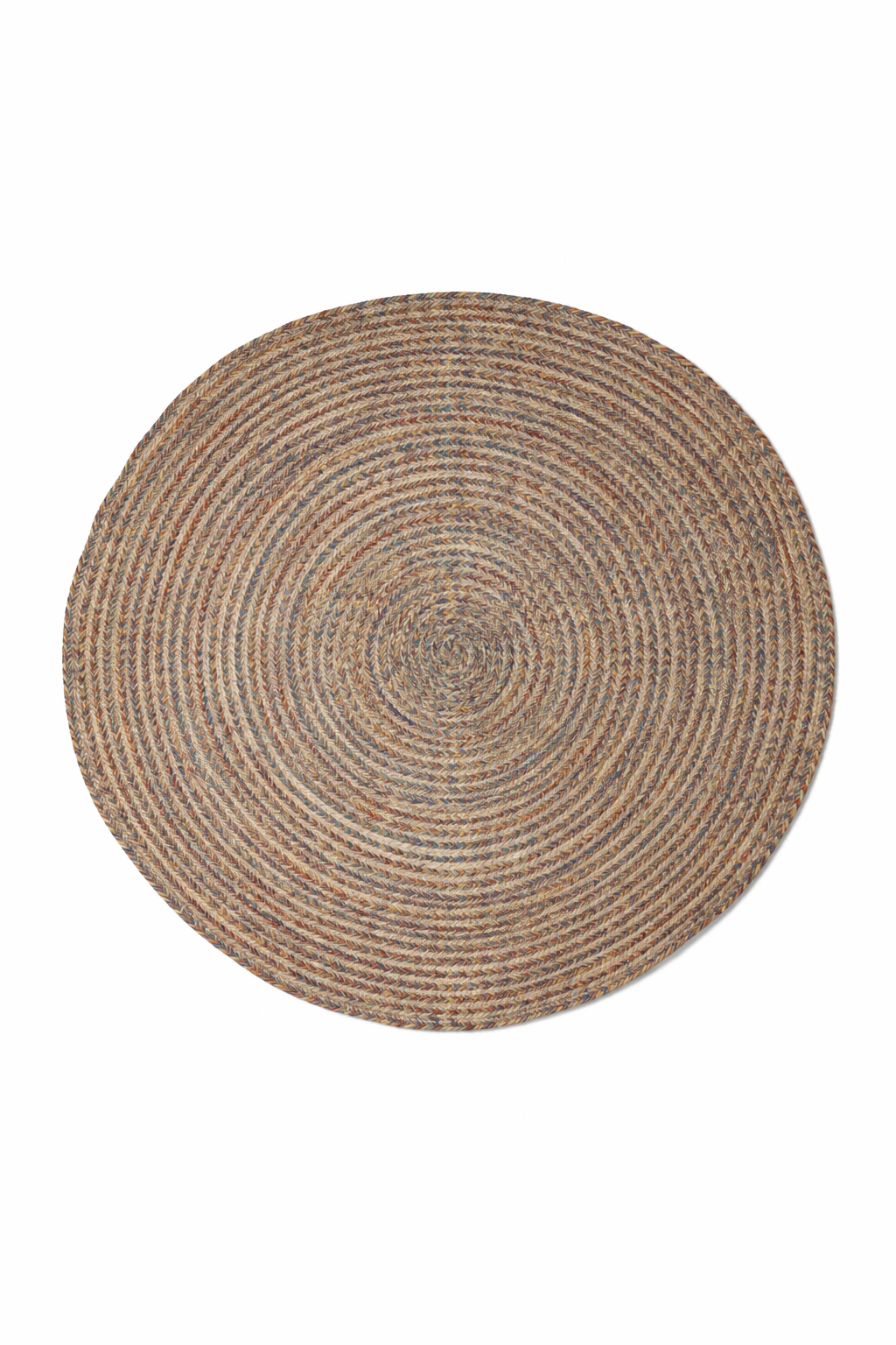 Jute 15262 Multi Round Carpet – Handmade Multicolor Jute Area Rug for Living Room & Entryway
