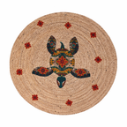 Jute 17987 Natural Multi Round Carpet – Handmade Colorful Braided Jute Rug for Living Room & Bedroom