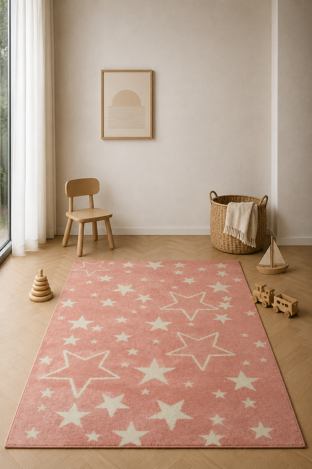 Tapis Kids Collection « Starlight Dreams » – Douceur rose pour des espaces magiques