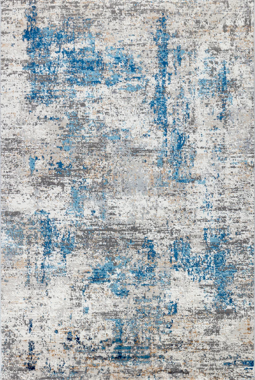 Efes 94 Gris et Bleu – Tapis moderne pour salon et intérieur de maison