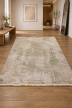 Marble “Forest Whisper” Abstract Carpet – Elegant Beige & Dark Green Blend