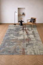 Tapis moderne Efes 67 Gris et Rouille – Un équilibre subtil entre tons chauds et froids