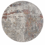Tapis rond moderne Efes 67 Gris et Rouille – Un équilibre subtil entre tons chauds et froids