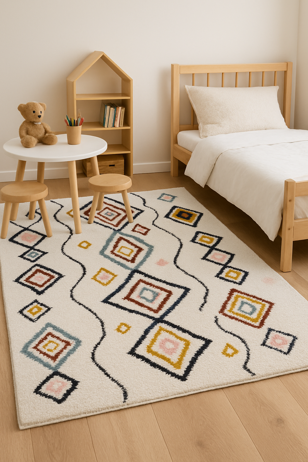 Panama Atlas Cream Diamond Carpet – Contemporary Bohemian Touch
