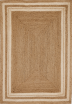 Tapis Jute Horizon à bordure naturelle – IC-18407 | Charme organique tissé à la main