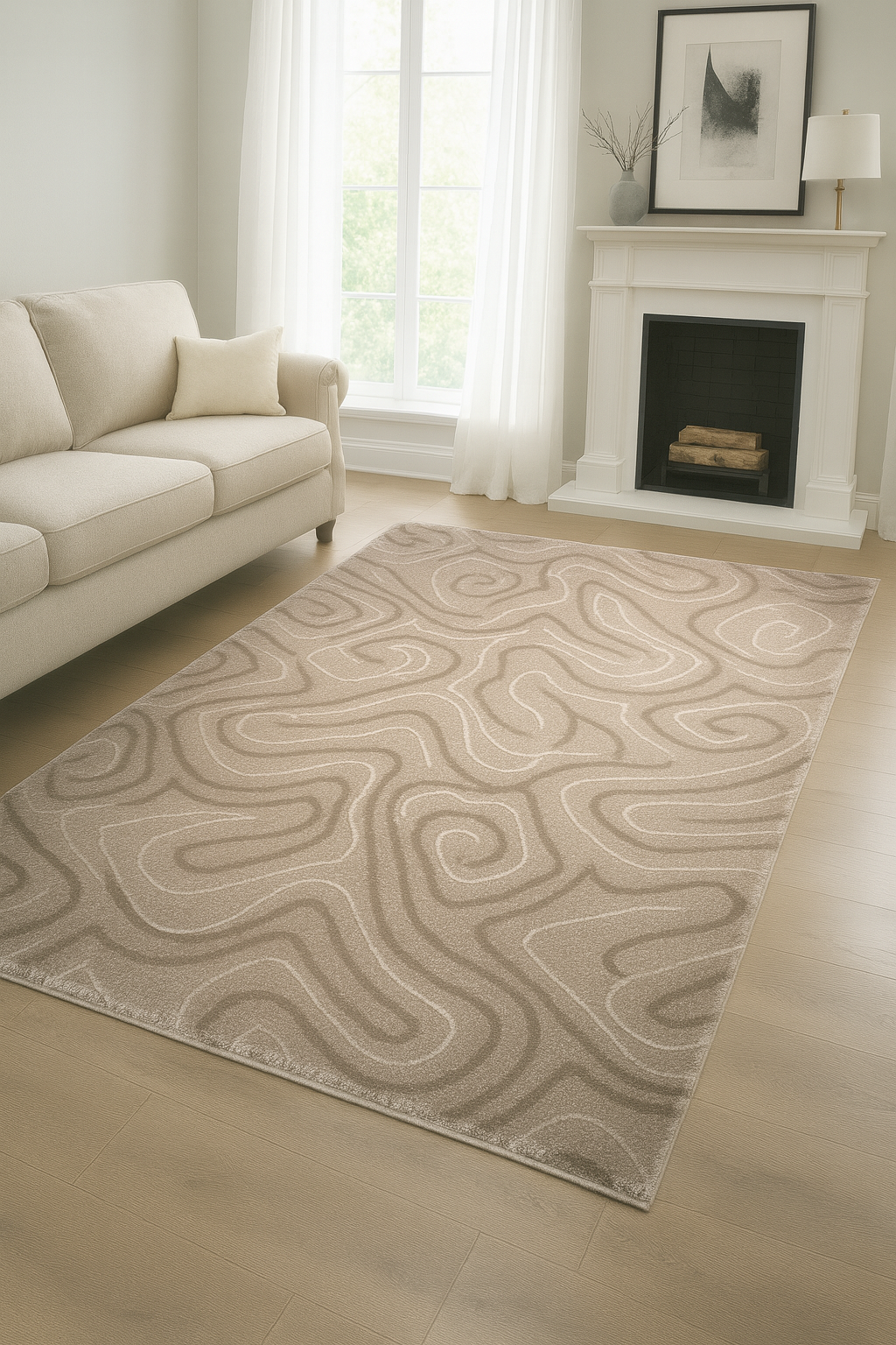 Pearl Greige Modern Carpet – Subtle Elegance with Contemporary Charm