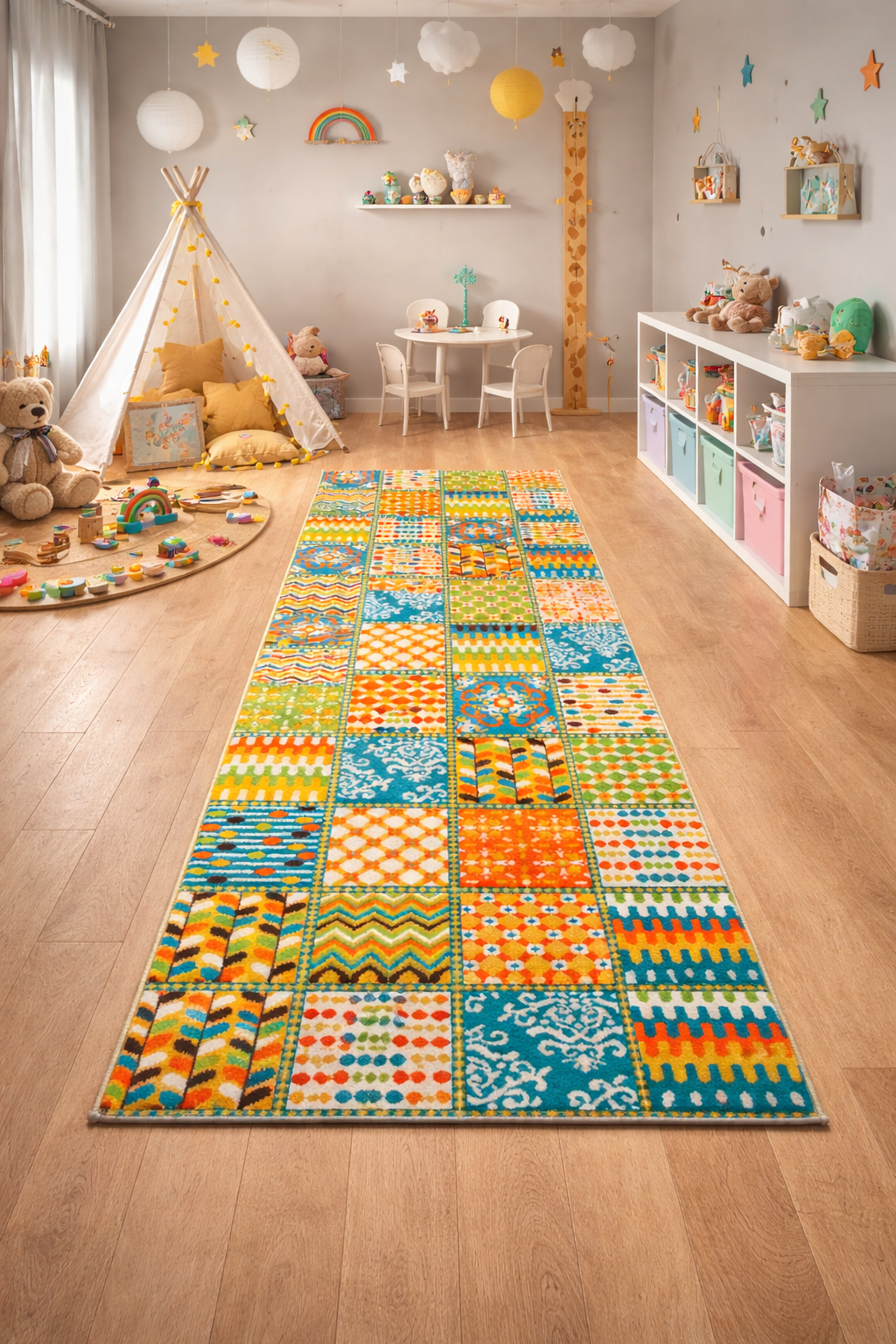 Legacy “Color Mosaic Path” Modern Patchwork Runner Rug – Multicolor Geometric Corridor Carpet