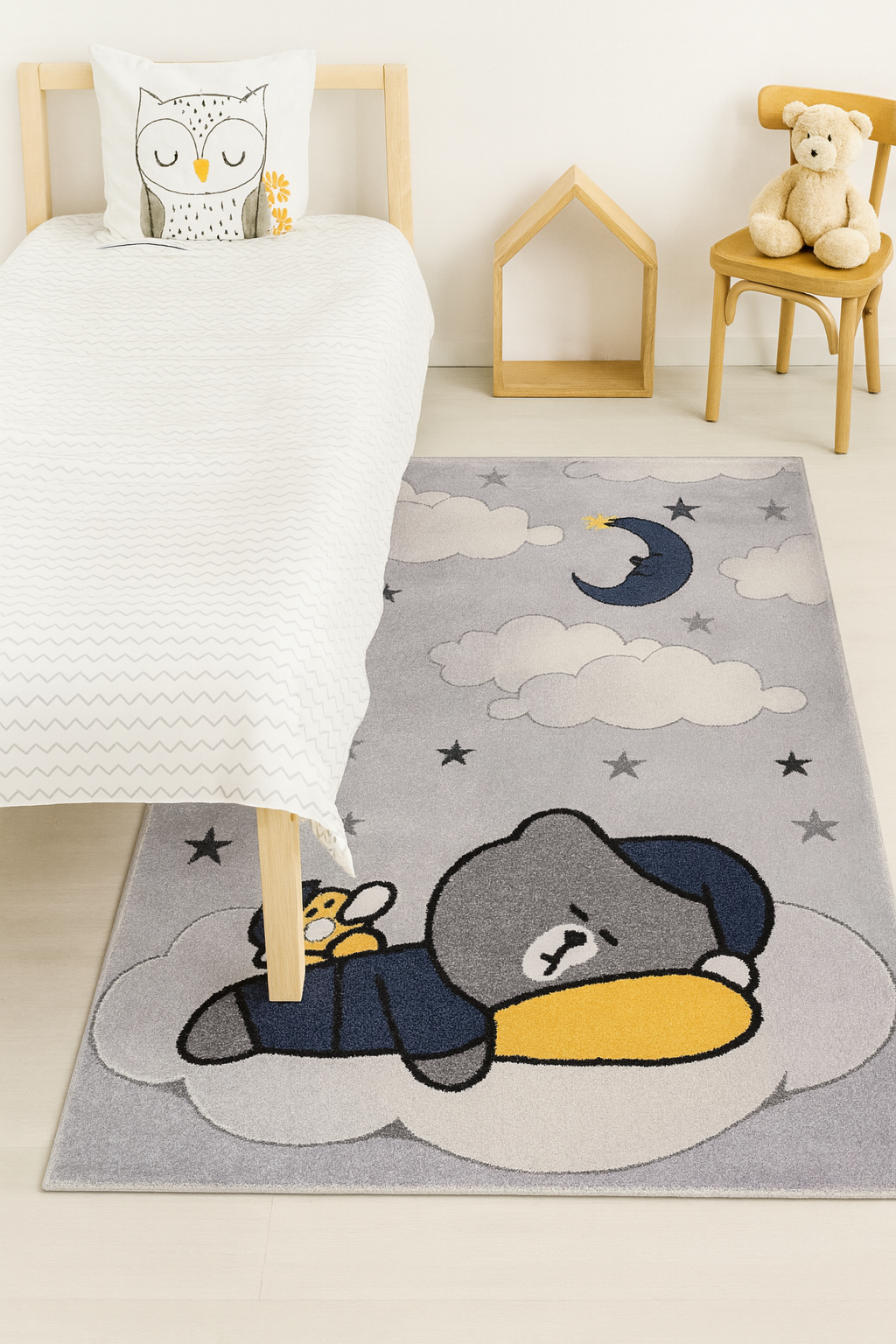 Kids Collection “Cuddle Bear” Carpet – Soft, Sweet & Safe in Gentle Grey