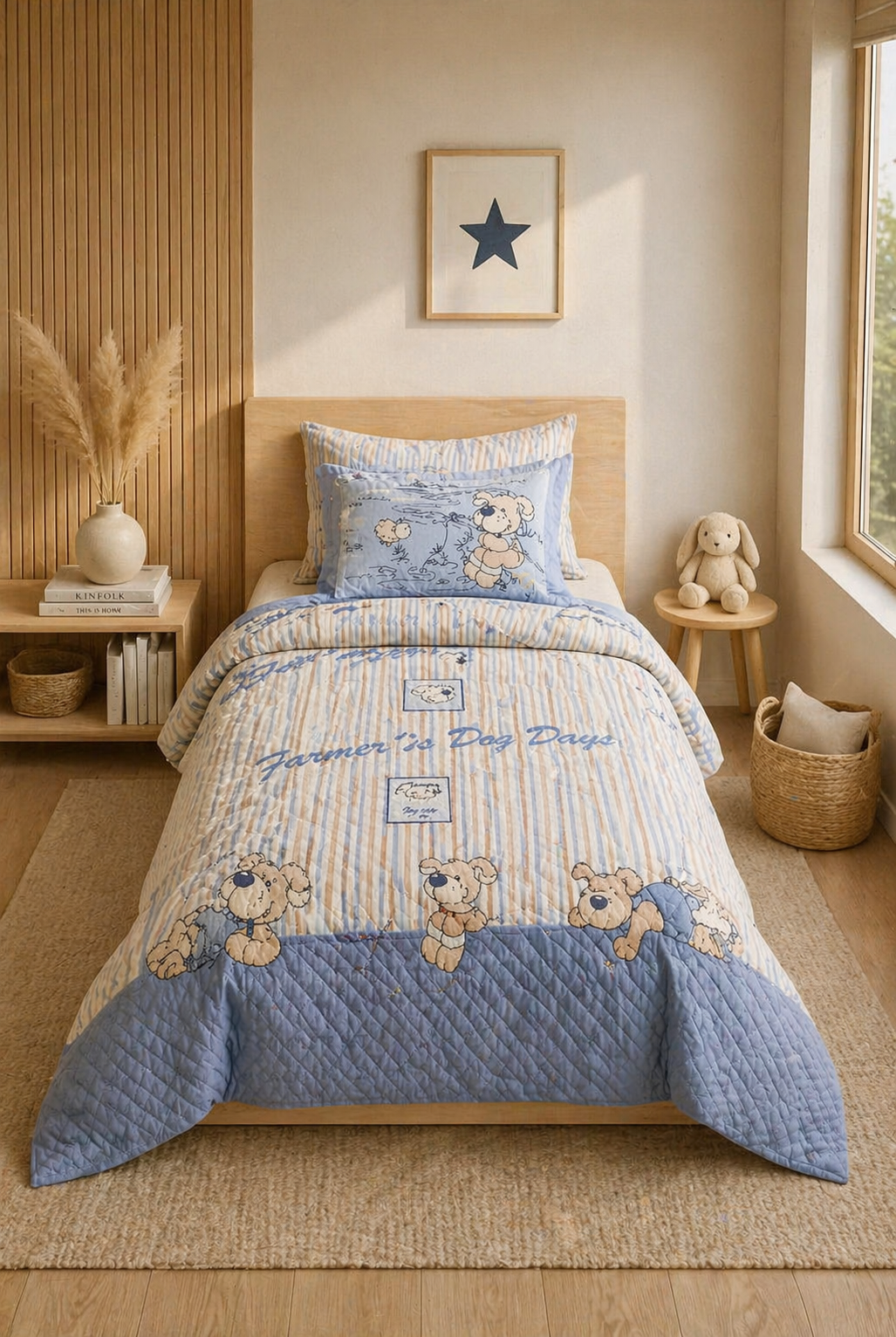 Karaca Home Farm Dog Single Duvet Cover Set – Kids Animal Theme Bedding for Cozy Bedrooms