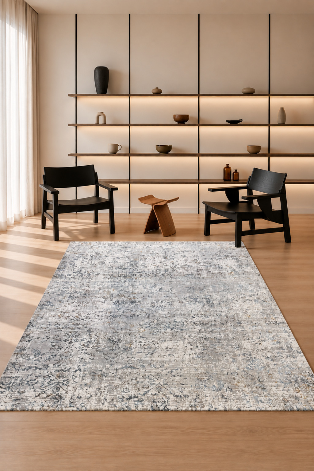 Palma 92 Tree Grey Vintage Carpet – Timeless Nature-Inspired Charm