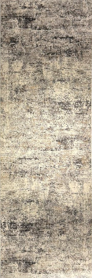 Efes 82 Grey Distressed Abstract Runner Rug – Contemporary Hallway Carpet