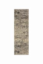Efes 82 Grey Distressed Abstract Runner Rug – Contemporary Hallway Carpet
