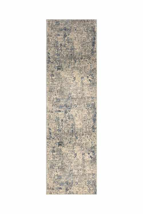 Efes 93 White / Gold Contemporary Runner Rug – Soft Neutral Hallway Carpet