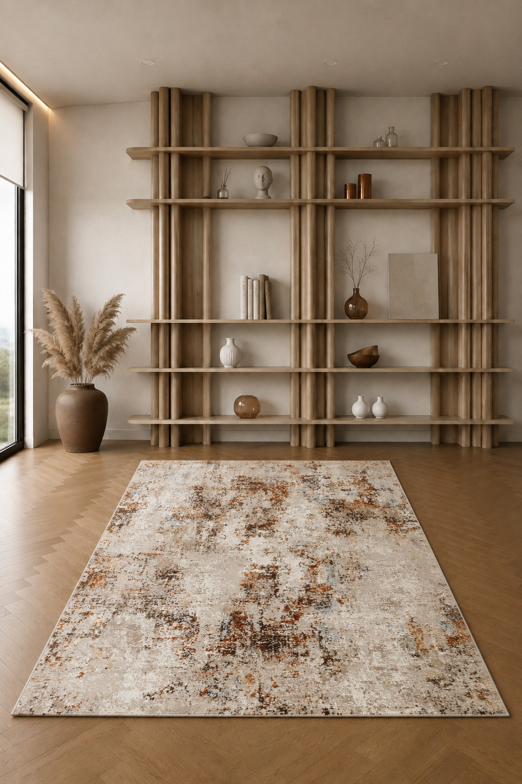Tapis contemporain beige Efes 68 – Un design élégant pour toutes les pièces