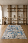 Efes 94 Grey & Blue – Modern Carpet for Living Room & Home Interiors