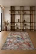 Tapis moderne Efes 94 Saumon et Gris – Élégant pour les intérieurs contemporains