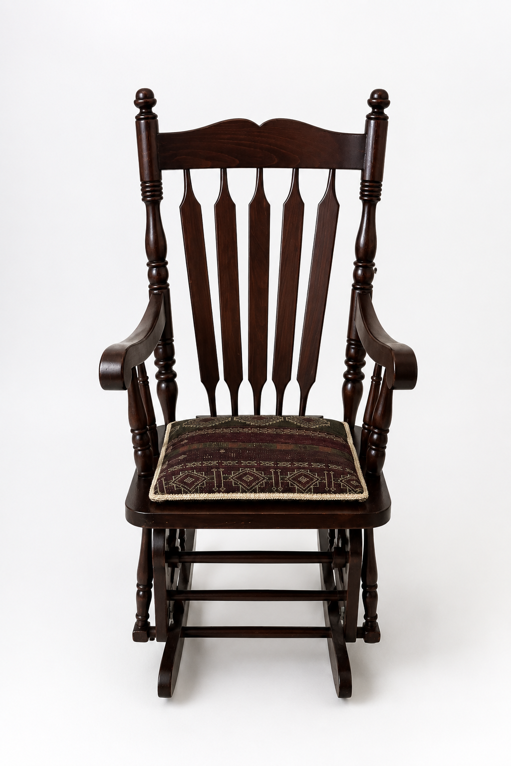 Heritage Kilim Artisan Hanging Chair – Solid Wood Swing Chair with Authentic Handmade Kilim Seat