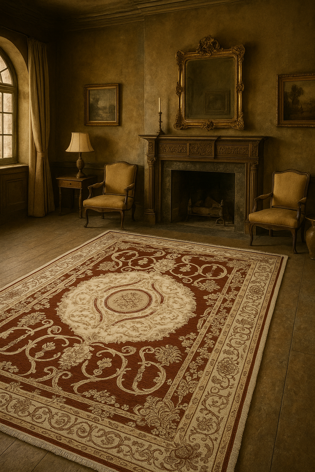 Saphir Ember Red Elegant Carpet – Luxurious Art Silk Craftsmanship from Turkey