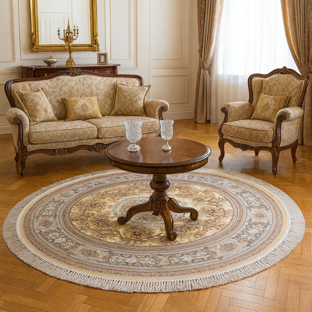 Mashhad “Sahara Mist” Classic Carpet – Elegant Beige & Timeless Style
