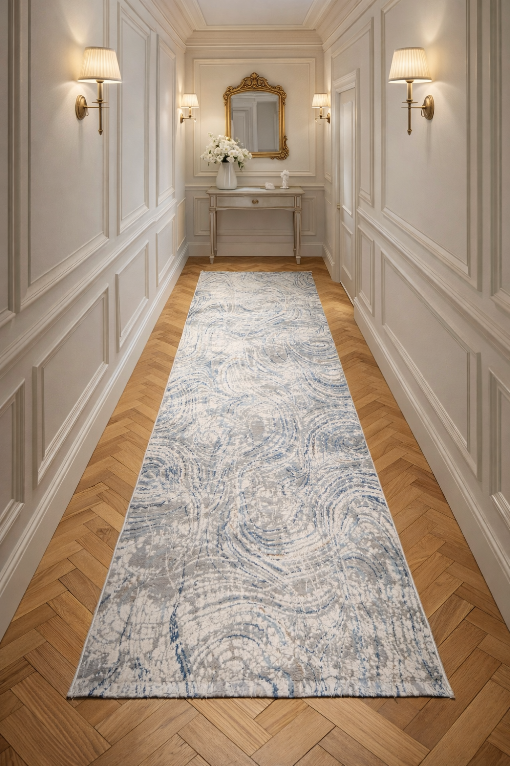 Efes 53 Grey Linear Pattern Runner – Stylish & Practical Hallway Accent