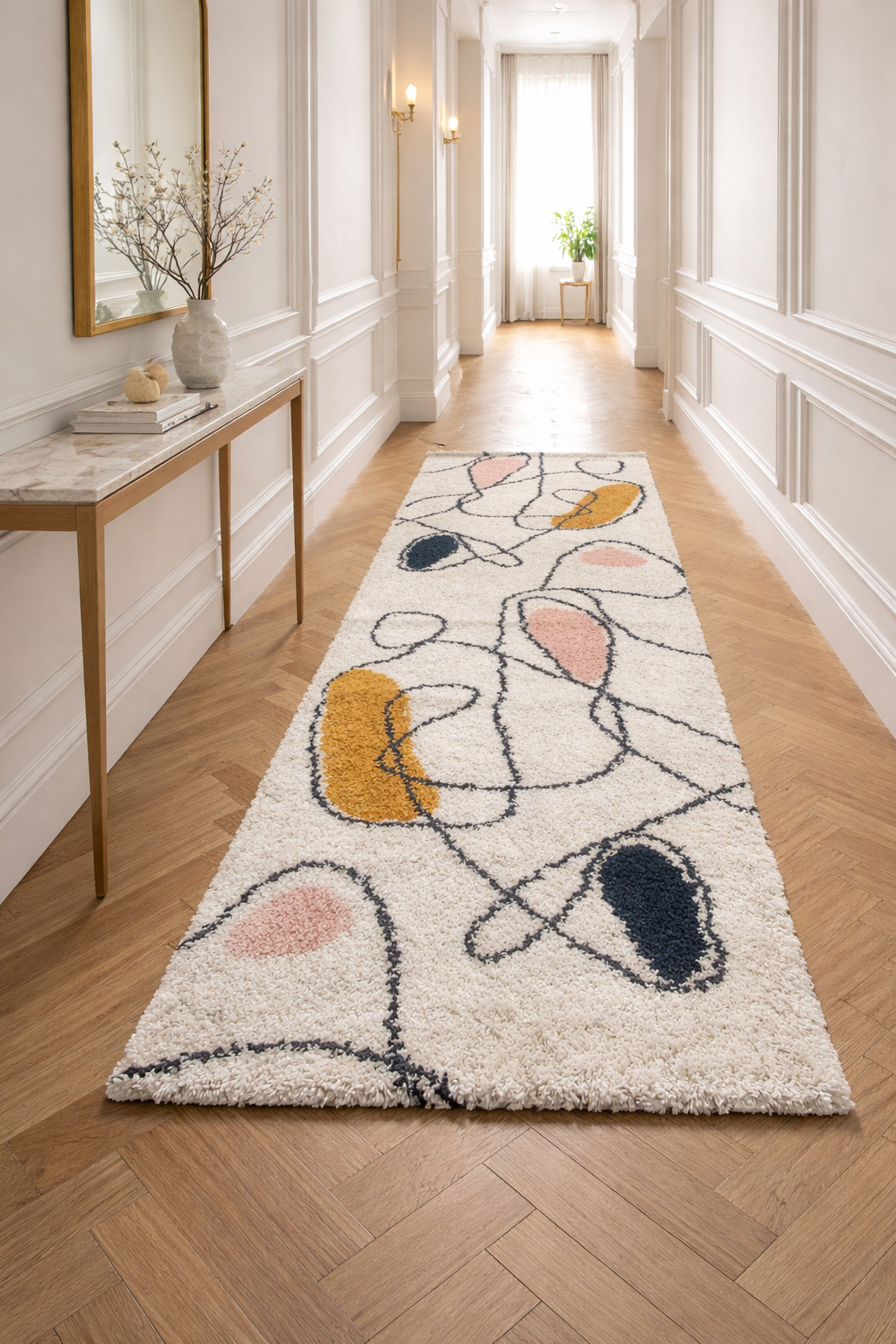 سجادة باناما آرتش لوب كريمية اللون – تصميم فني معاصر