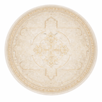 NAVARA Beige Round Ornamental Carpet for Elegant Interiors