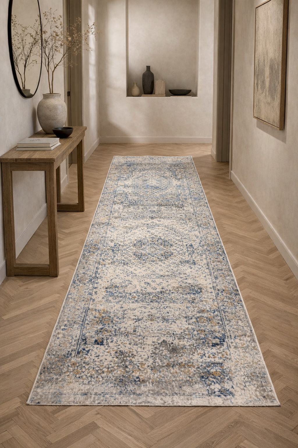 Efes 62 Grey Vintage Runner – Stylish & Practical Hallway Accent