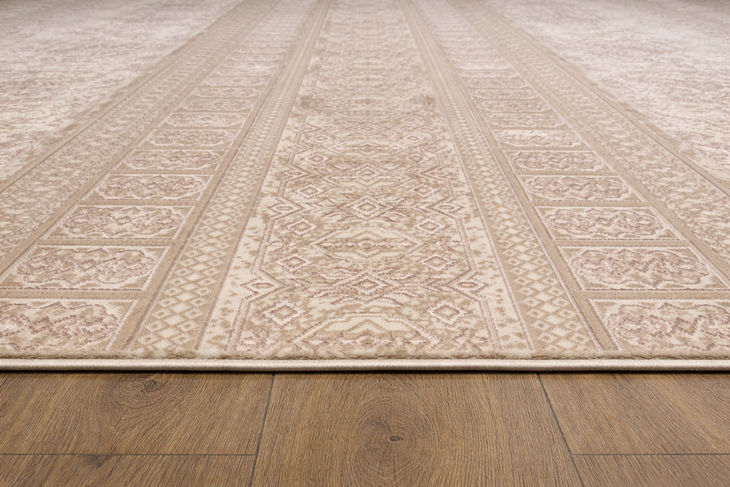 Harir Zumrut 44 Traditional Beige & Pink Carpet – Elegant Vintage Pattern Luxury Area Rug