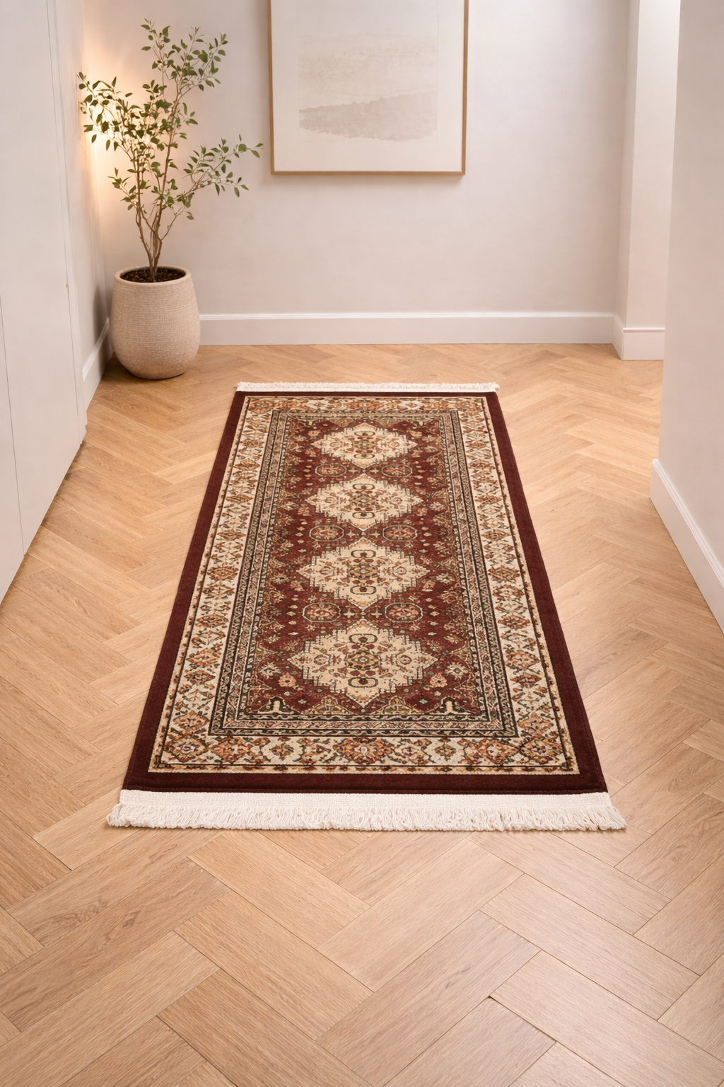 Oriental “Royal Medallion Classic” Traditional Persian Rug – Brown & Ivory Oriental Carpet