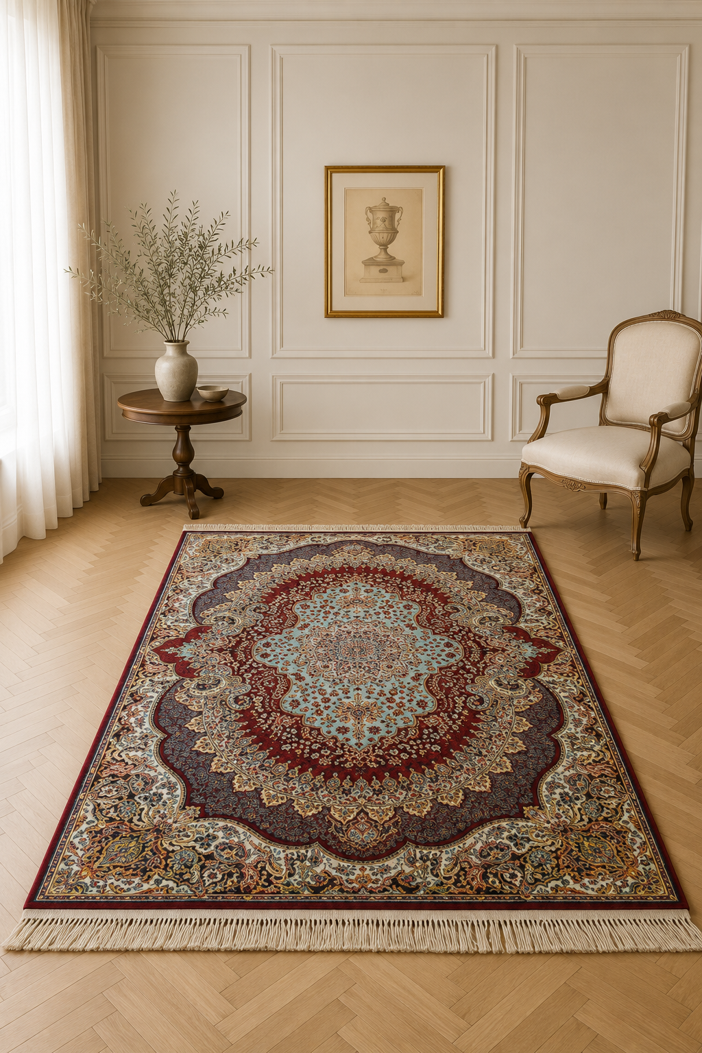 Tapis iranien classique « Héritage royal » d’Esfahan (3,6 m) – Design traditionnel élégant