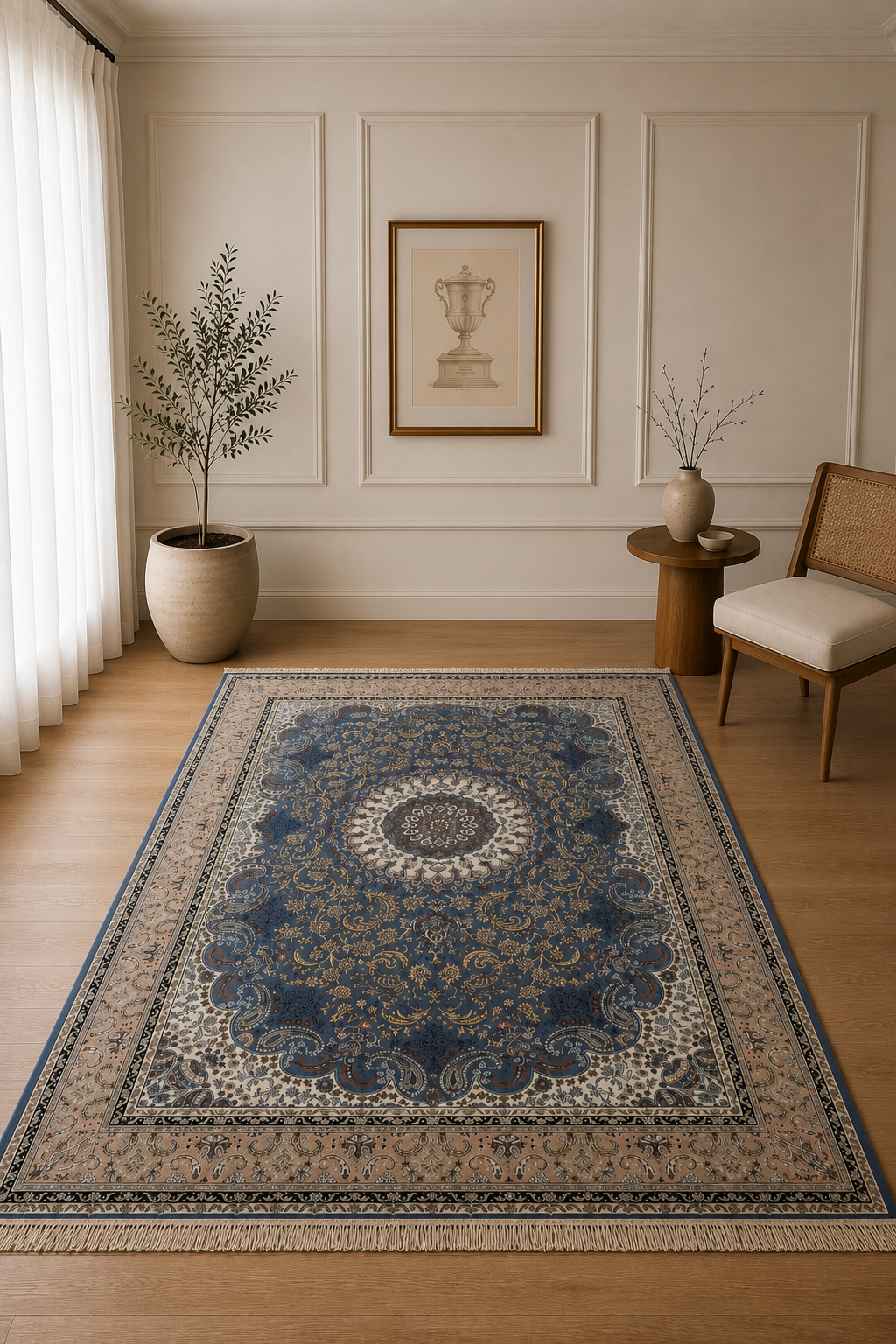 Tapis iranien classique « Héritage royal » d’Esfahan (3,6 m) – Design traditionnel élégant