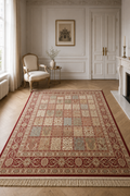 Comtesse Royale Heritage Persian Patchwork Luxury Area Rug – Burgundy, Ivory & Sage Traditional Living Room Carpet