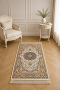 Mashhad “Ivory Sultan” Carpet – Classic Persian Medallion Rug for Living Room & Majlis