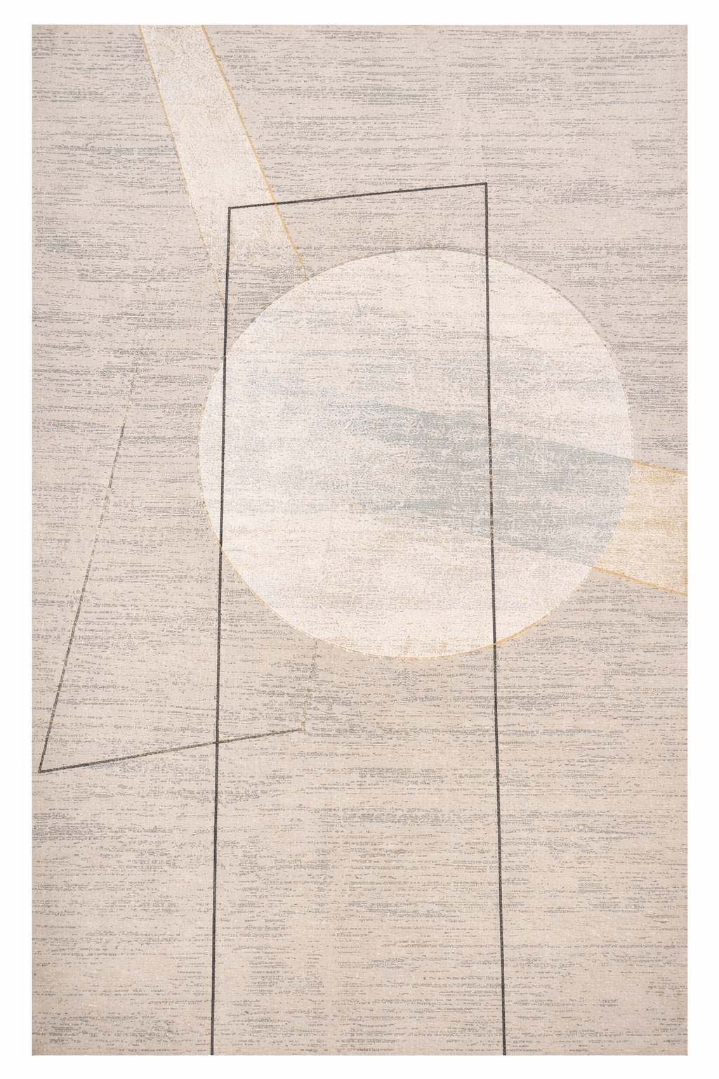 Palma Ivory Eclipse Modern Area Rug – Abstract Geometric Grey & Gold Carpet