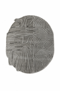 Monolith Contour Designer Area Rug – Contemporary Sculpted Irregular Carpet in Silver Grey