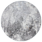 Lagos 61 Round Carpet – Grey Abstract Modern Area Rug for Living Room
