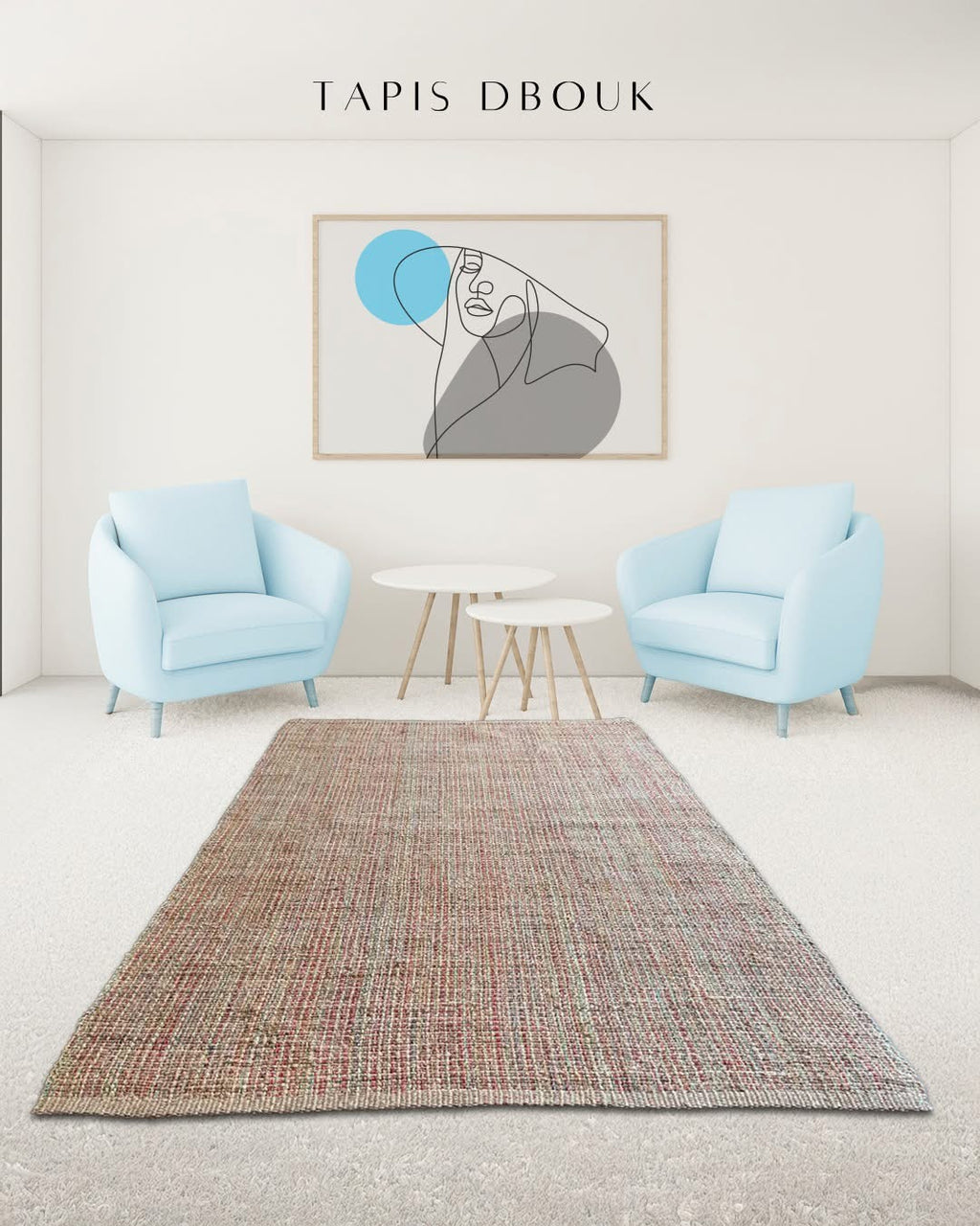 Jute Horizon Rustic Grid Rug – IC-18410 | Handwoven Textured Charm