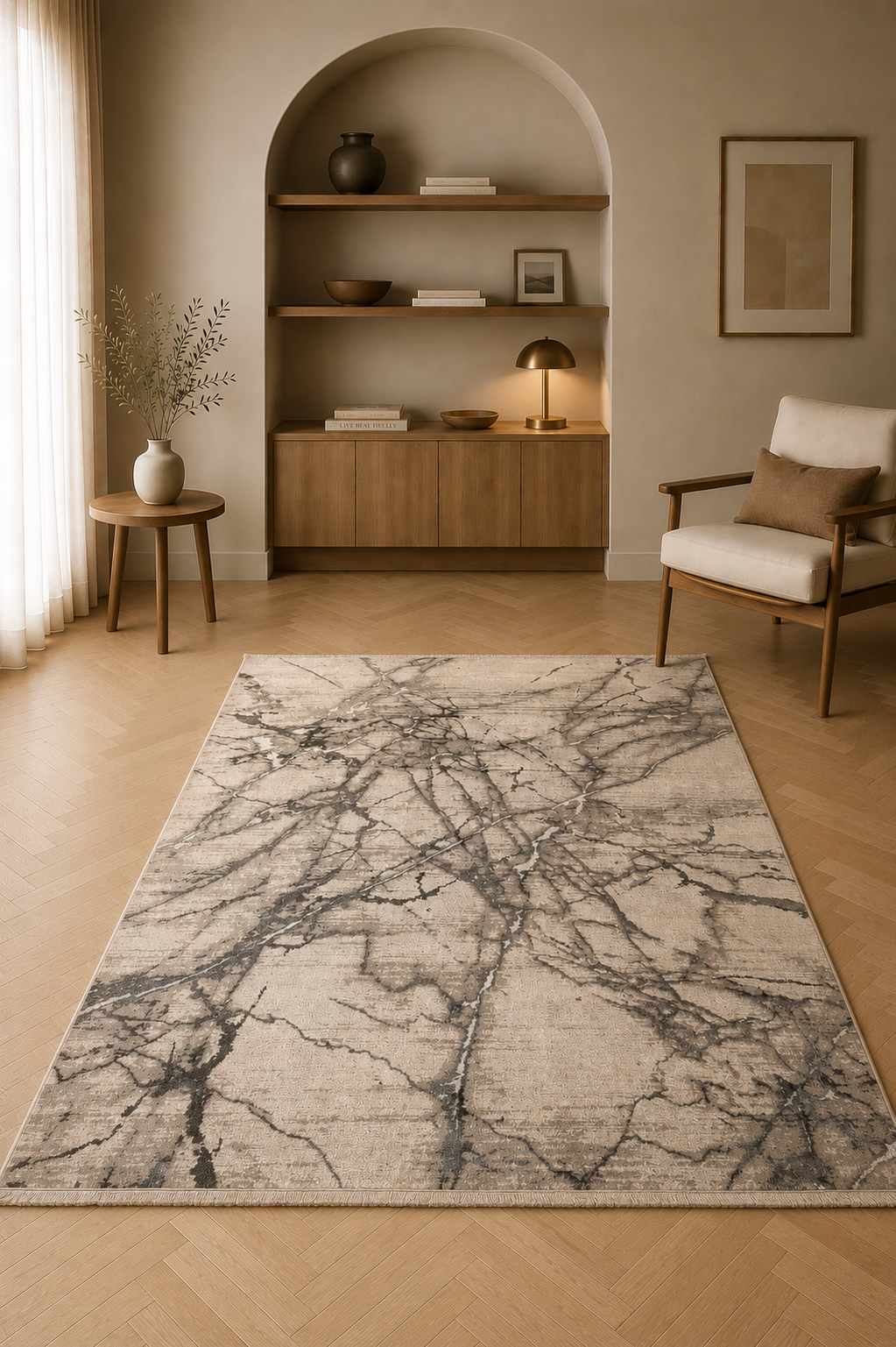Marble 88 “Storm Veil” Modern Carpet – Sophisticated Grey Tones