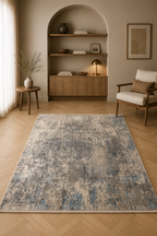 Marble “Blue Mirage” Modern Carpet – Elegant Grey & Blue Harmony