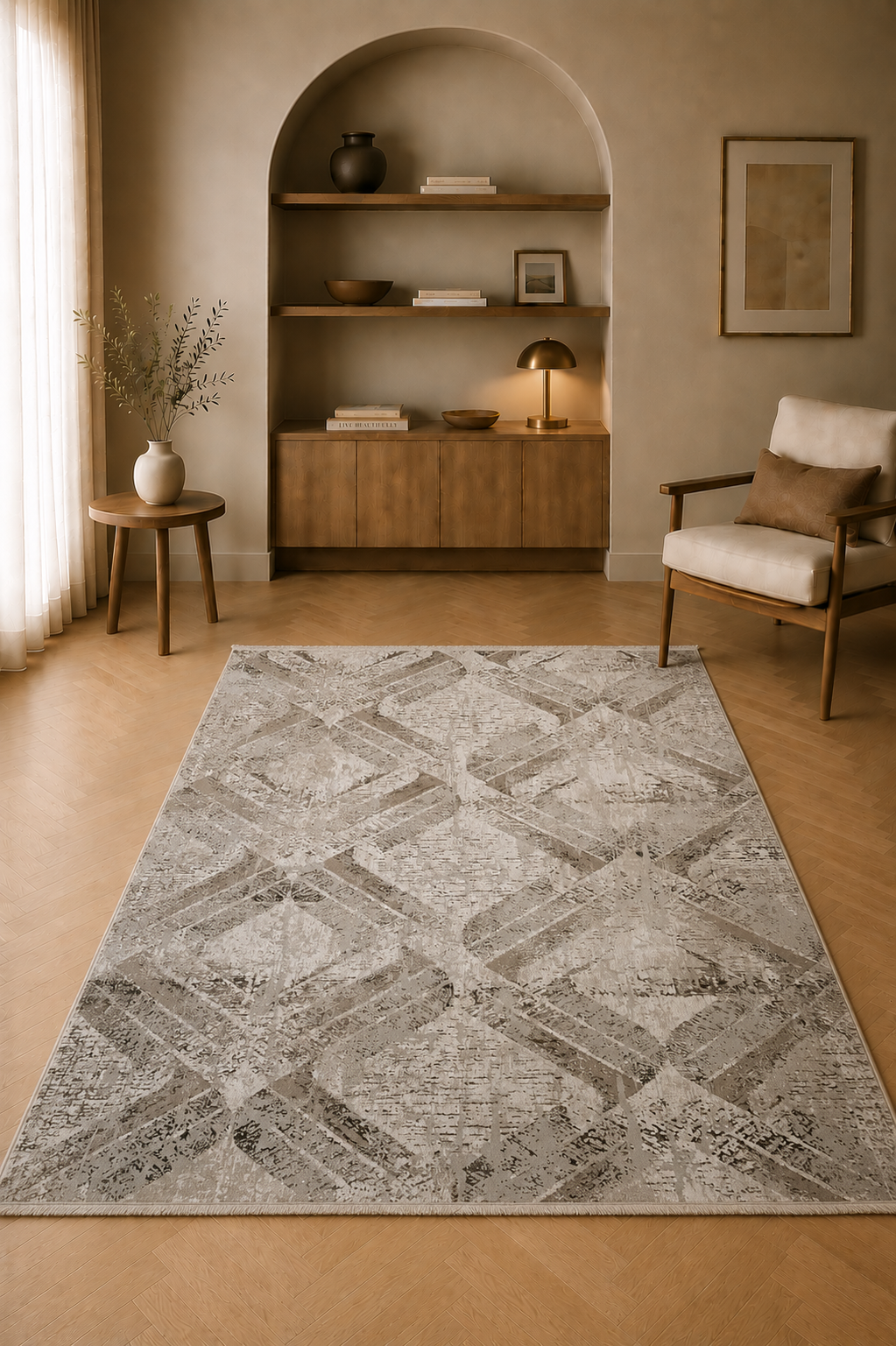 Marble “Celestial Drift” Abstract Carpet – Sleek Modern Design