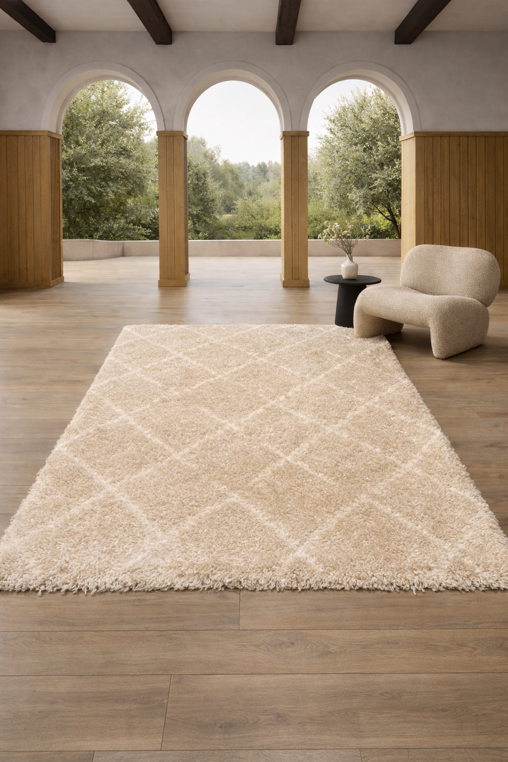 Panama Shaggy 08687A Cream & Light Beige Carpet – Warm Neutrals with Luxurious Comfort