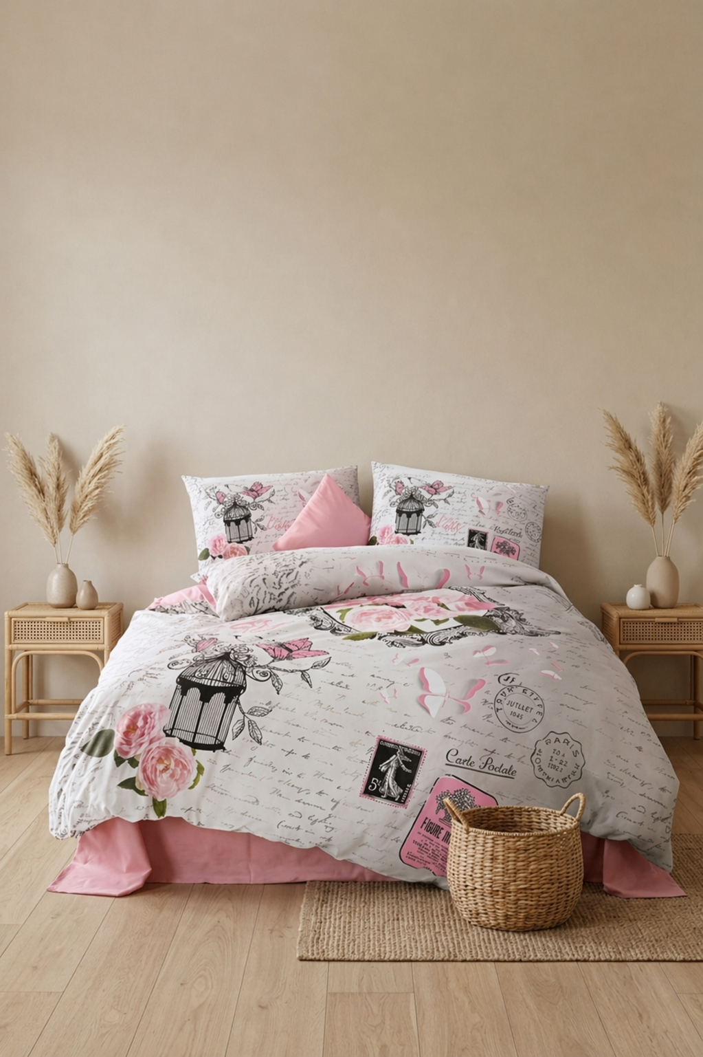 Issimo Love Story Single Quilt Cover Set – Romantic Elegant Duvet Bedding for Modern Bedrooms